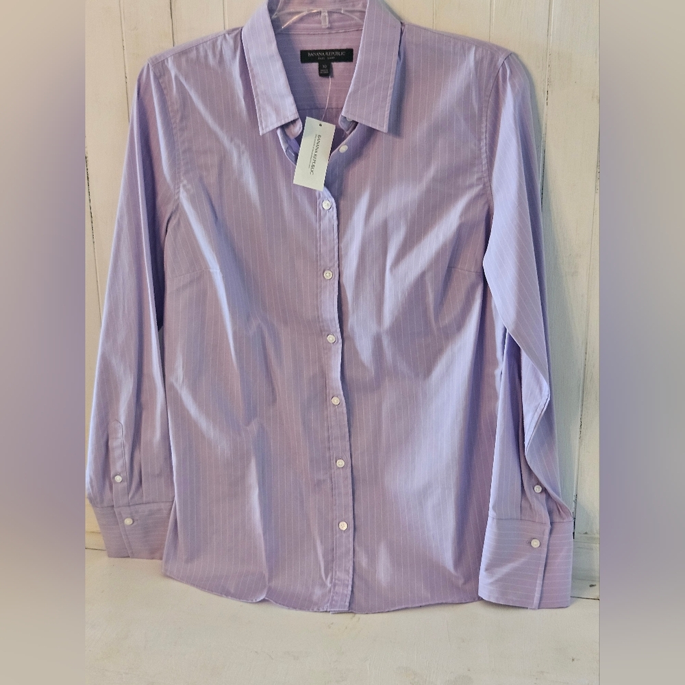 Banana Republic Lavender Pinstripe Shirt